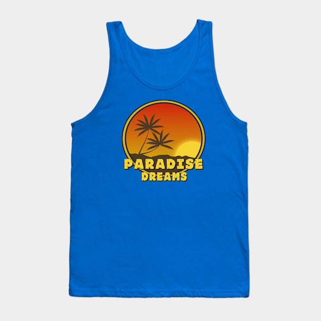 paradise dream t shirt palm tree´s sun t shirt Tank Top by Jakavonis